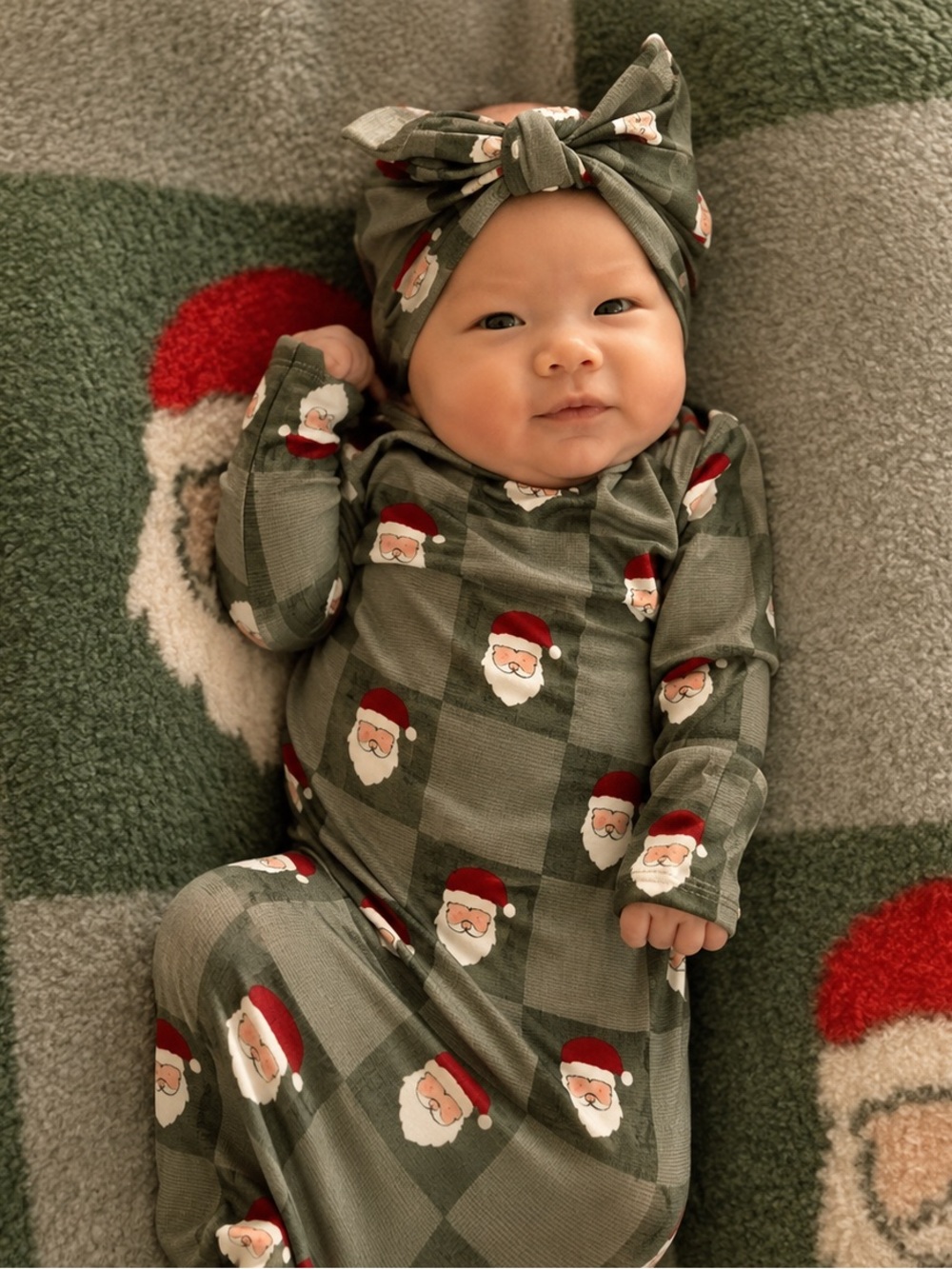 Bamboo Knotted Gown | Santa Checkerboard - Picture 1 of 2